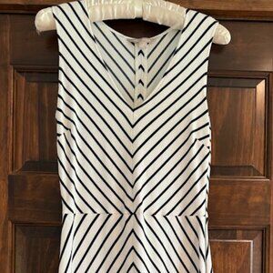 Banana Republic Striped Black and White Sleeveless Jersey Dress, Size 6